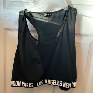 Super cute crop top/Sport bra style.